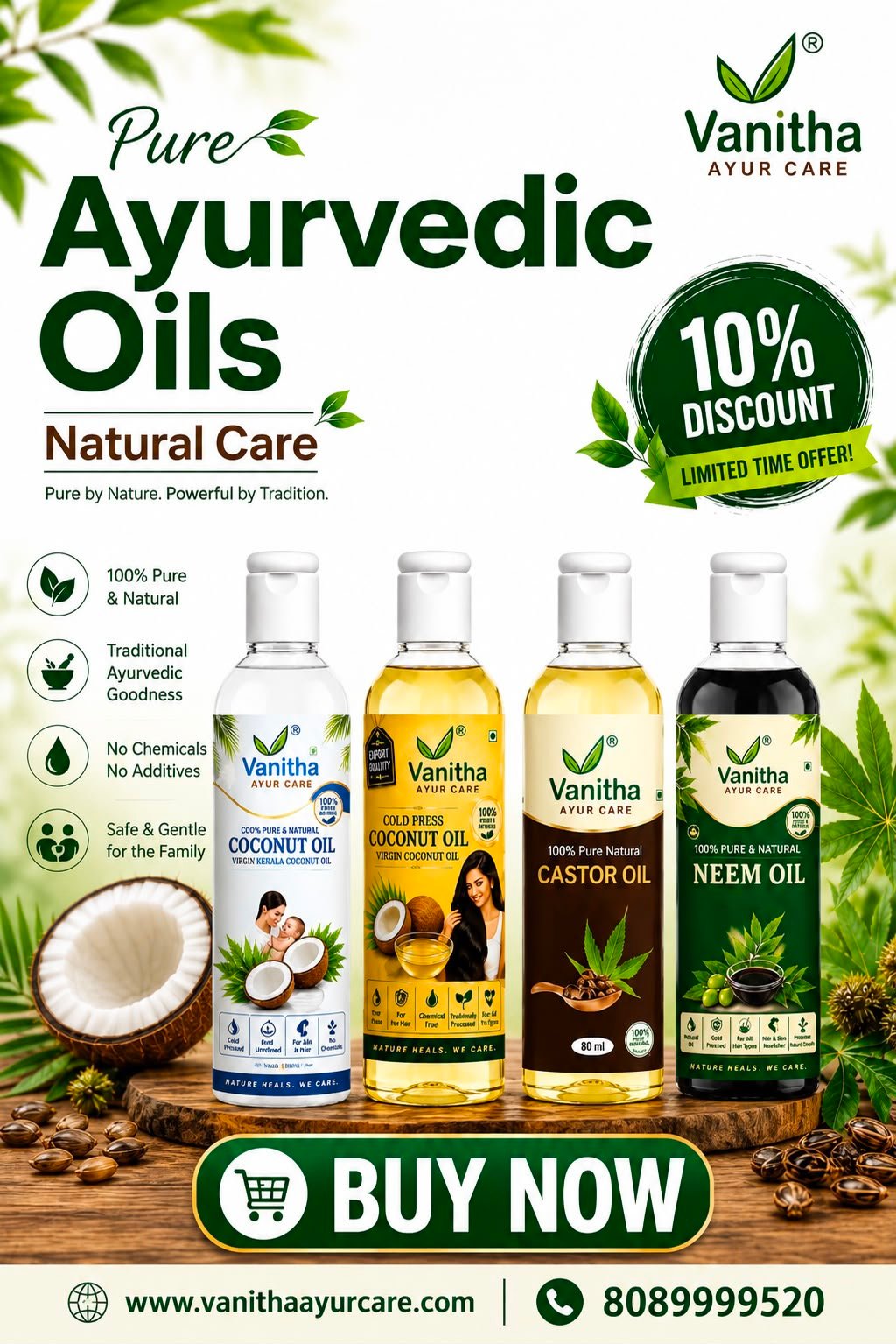 PURE AYURVEDIC OILS COMBO