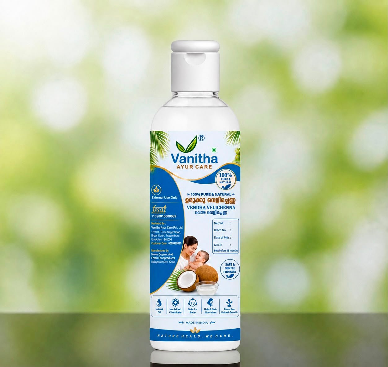 VENDHA VELICHENNA  - ഉരുക്കു വെളിച്ചെണ്ണ - 80 ML